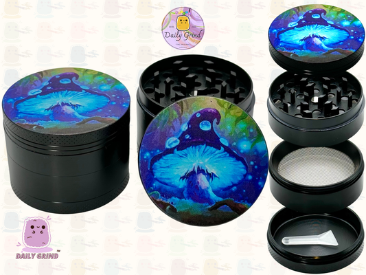Néon champignon lumineux - 50mm 4 pièces cadeau de broyeur d’herbes en métal personnalisé de haute qualité 