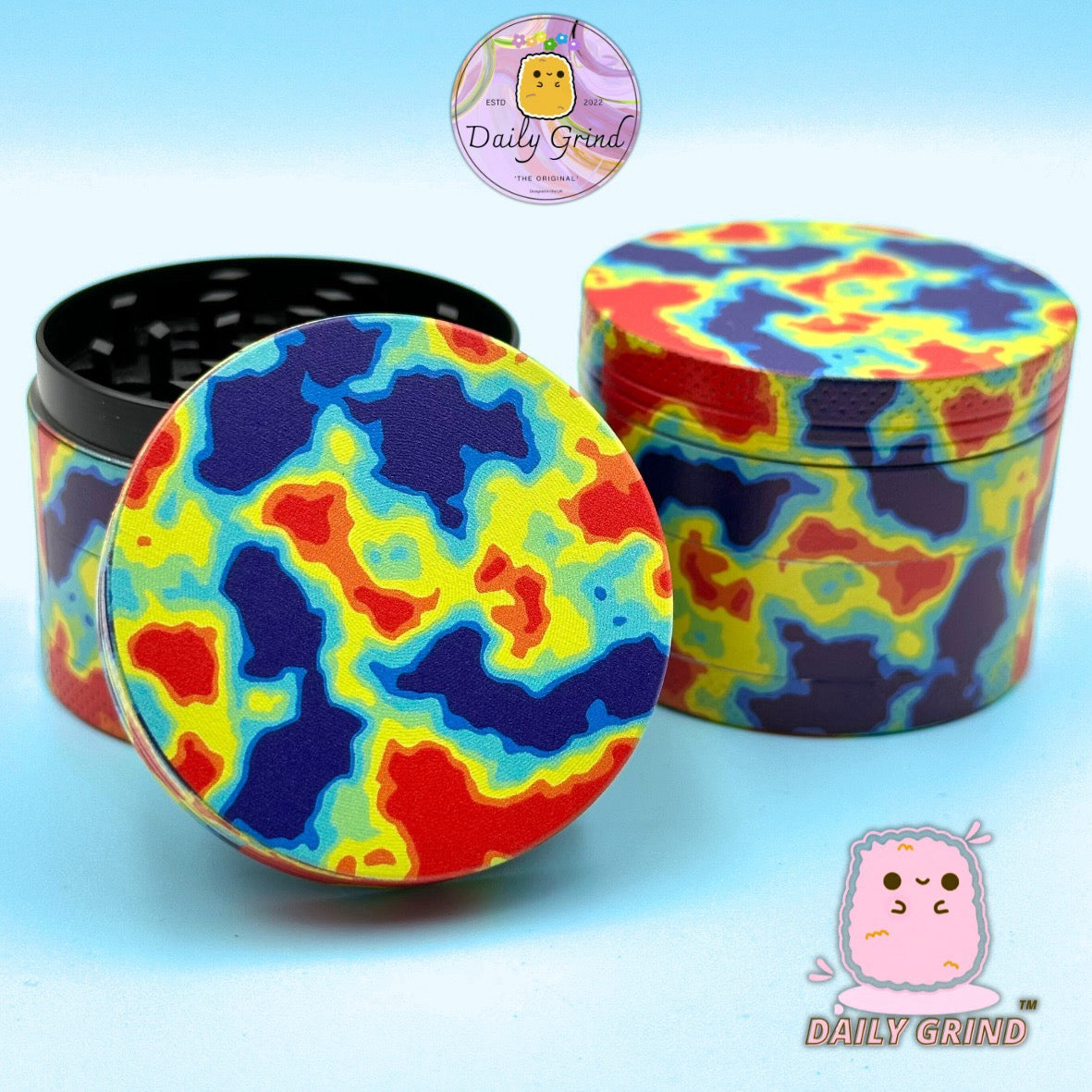 Thermal Imaging Vibrant Colourful - 50mm 4-Piece High Quality Custom Metal Tobacco Herb Grinder Gift Idea