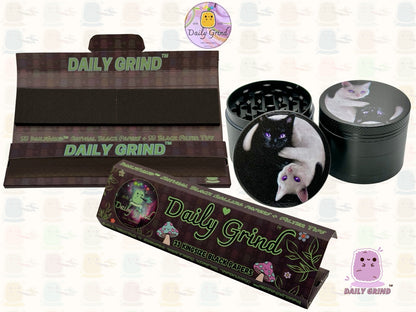 Kitty Yin Yang Cute Cat - 50mm 4-Piece High Quality Custom Metal Tobacco Herb Grinder Gift Idea