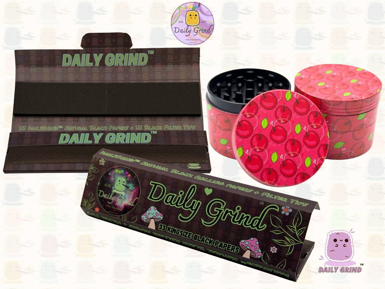 Red Apple Juicy Fruit Candy  - 50mm 4-Piece High Quality Custom Metal Tobacco Herb Grinder Gift Idea