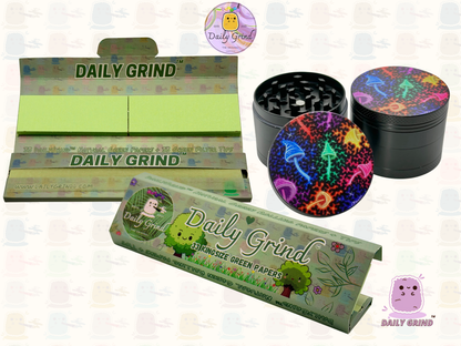 Neon Glowing Mushrooms - 50mm 4-Piece High Quality Metal Tobacco Herb Grinder Gift Idea