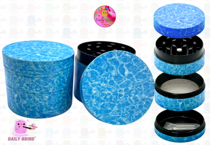 Shimmering Blue Crystal Clear Holiday Water Sunny Summer Design - 40mm 4-Piece High Quality Custom Metal Kitchen Herb Grinder Gift Idea