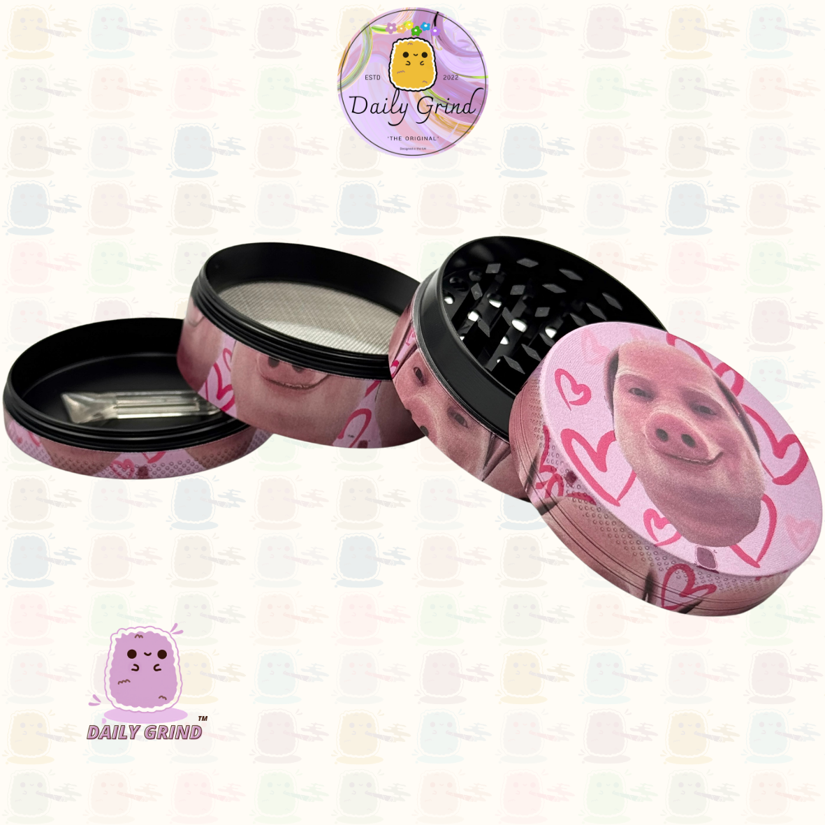 Mignon œil de cristal coloré Trippy 50mm 4 pièces de haute qualité personnalisé broyeur d'herbes en métal cadeau 