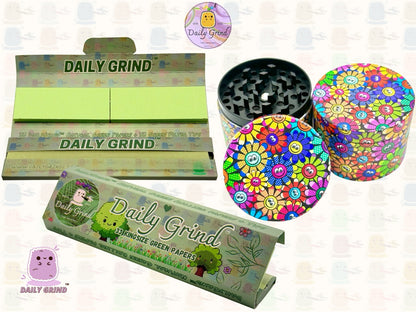 Cute Colourful Flower Faces 60's Retro Vintage - 50mm 4-Piece High Quality Custom Metal Tobacco Herb Grinder Gift Idea