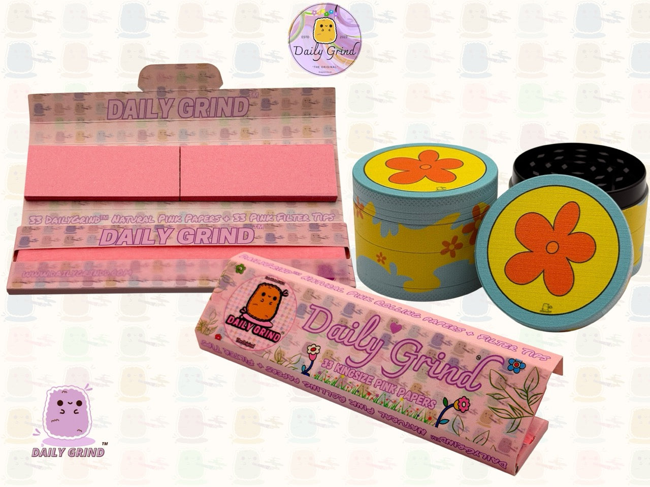 70’s Flower Power 60's Cute Peace Nostalgia - 50mm 4-Piece High Quality Custom Metal Tobacco Herb Grinder Gift Idea