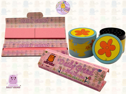 70’s Flower Power 60's Cute Peace Nostalgia - 50mm 4-Piece High Quality Custom Metal Tobacco Herb Grinder Gift Idea
