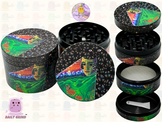 See Clearly Mask Off - 50mm 4-Piece High Quality Custom Metal Tobacco Herb Grinder Gift Idea