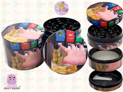 Motif Trippy coloré ondulé liquide Hallucination 50mm 4 pièces haute qualité personnalisé métal herbe broyeur cadeau 