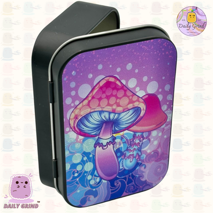 Seta púrpura Trippy Tie Dye 2oz Tabaco negro / Píldora / Baccy / Stash / Monedas / Cristales / Joyería Bisagra Tapa Lata Regalo