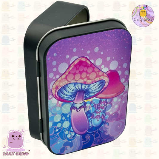 Seta púrpura Trippy Tie Dye 2oz Tabaco negro / Píldora / Baccy / Stash / Monedas / Cristales / Joyería Bisagra Tapa Lata Regalo