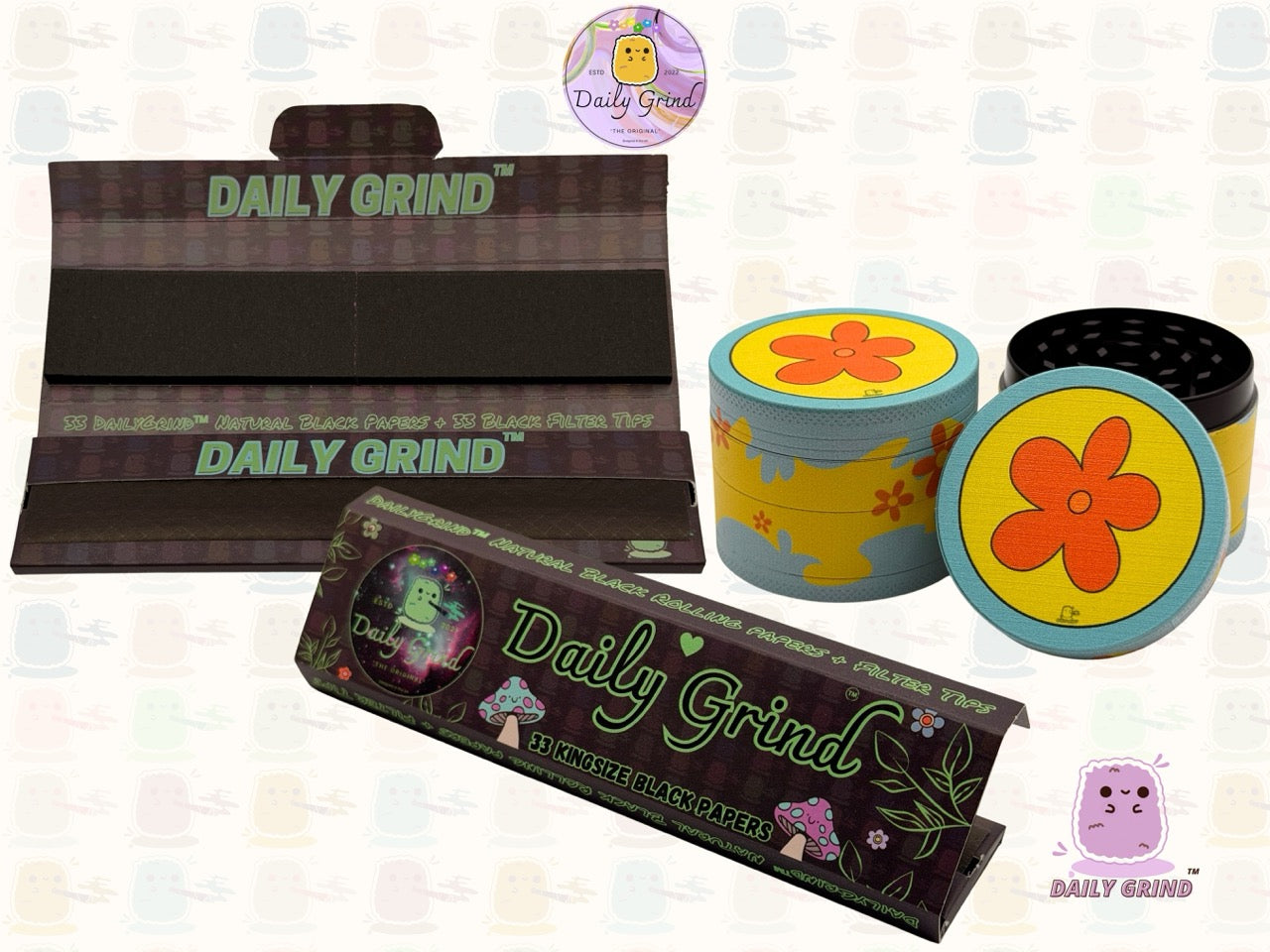 70’s Flower Power 60's Cute Peace Nostalgia - 50mm 4-Piece High Quality Custom Metal Tobacco Herb Grinder Gift Idea