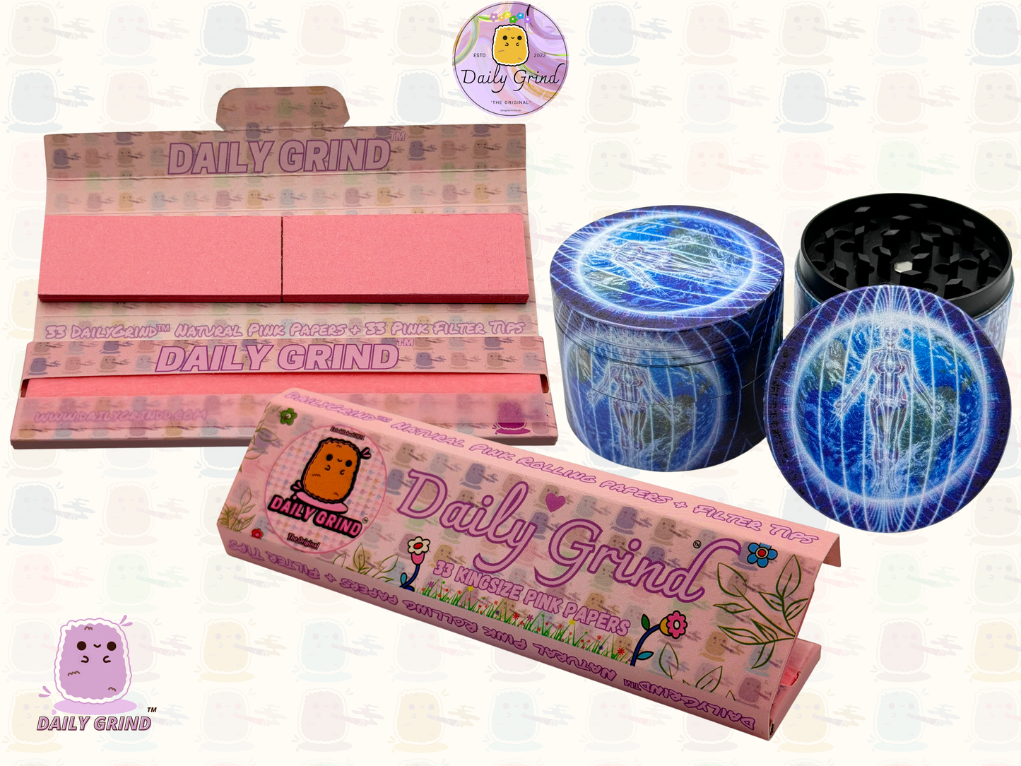 Motif Trippy coloré ondulé liquide Hallucination 50mm 4 pièces haute qualité personnalisé métal herbe broyeur cadeau 