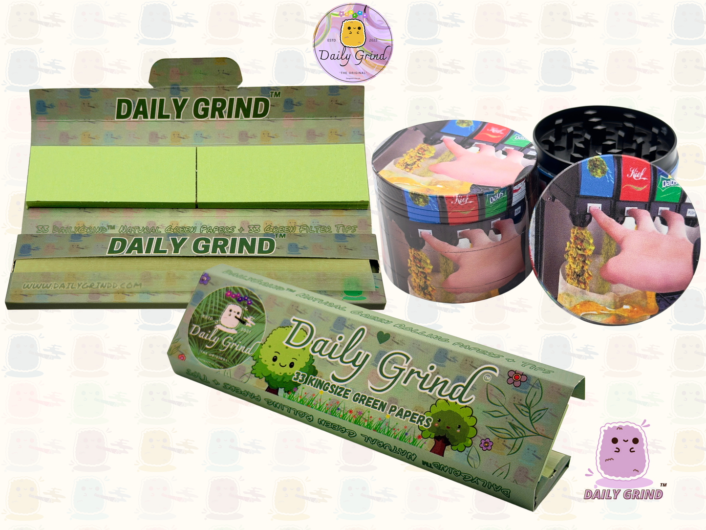 Motif Trippy coloré ondulé liquide Hallucination 50mm 4 pièces haute qualité personnalisé métal herbe broyeur cadeau 