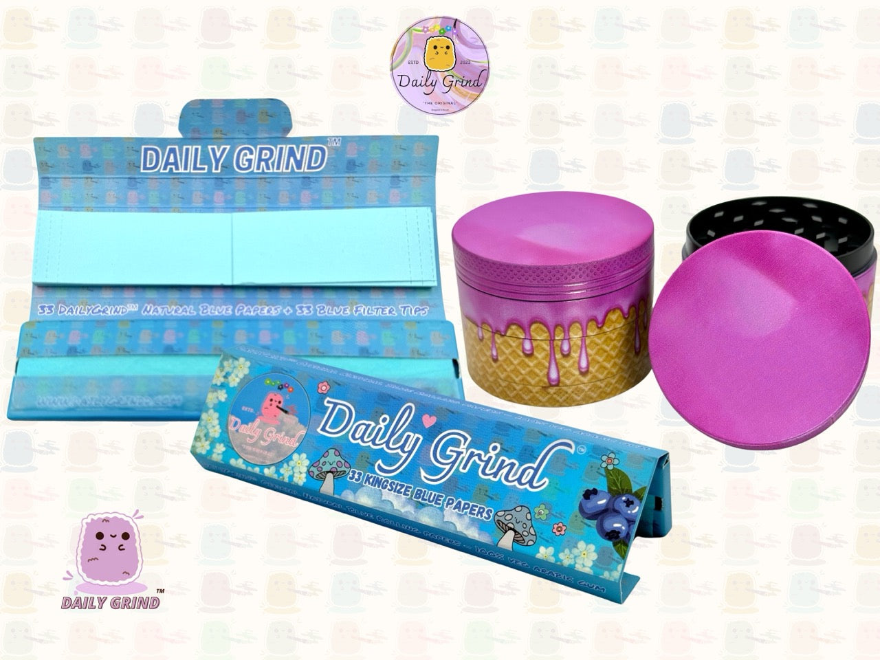 Cornet de crème glacée Cherry Bubblegum, Design rose mignon, 50mm, 4 pièces, broyeur d'herbes en métal personnalisé de haute qualité, cadeau 