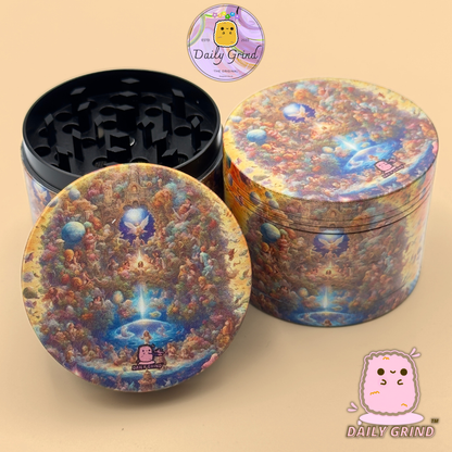 Motif Trippy coloré ondulé liquide Hallucination 50mm 4 pièces haute qualité personnalisé métal herbe broyeur cadeau 