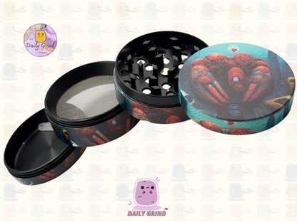 Motif Trippy coloré ondulé liquide Hallucination 50mm 4 pièces haute qualité personnalisé métal herbe broyeur cadeau 
