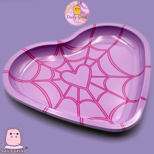 Spider Pink Love Heart - Heart Shaped Multi-Use Metal Tray Storage Plate - 14x17.5cm - Christmas Gift