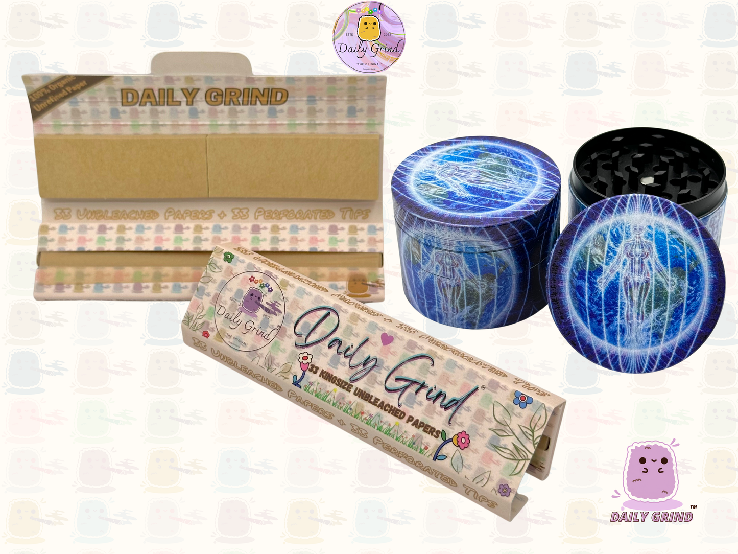 Motif Trippy coloré ondulé liquide Hallucination 50mm 4 pièces haute qualité personnalisé métal herbe broyeur cadeau 