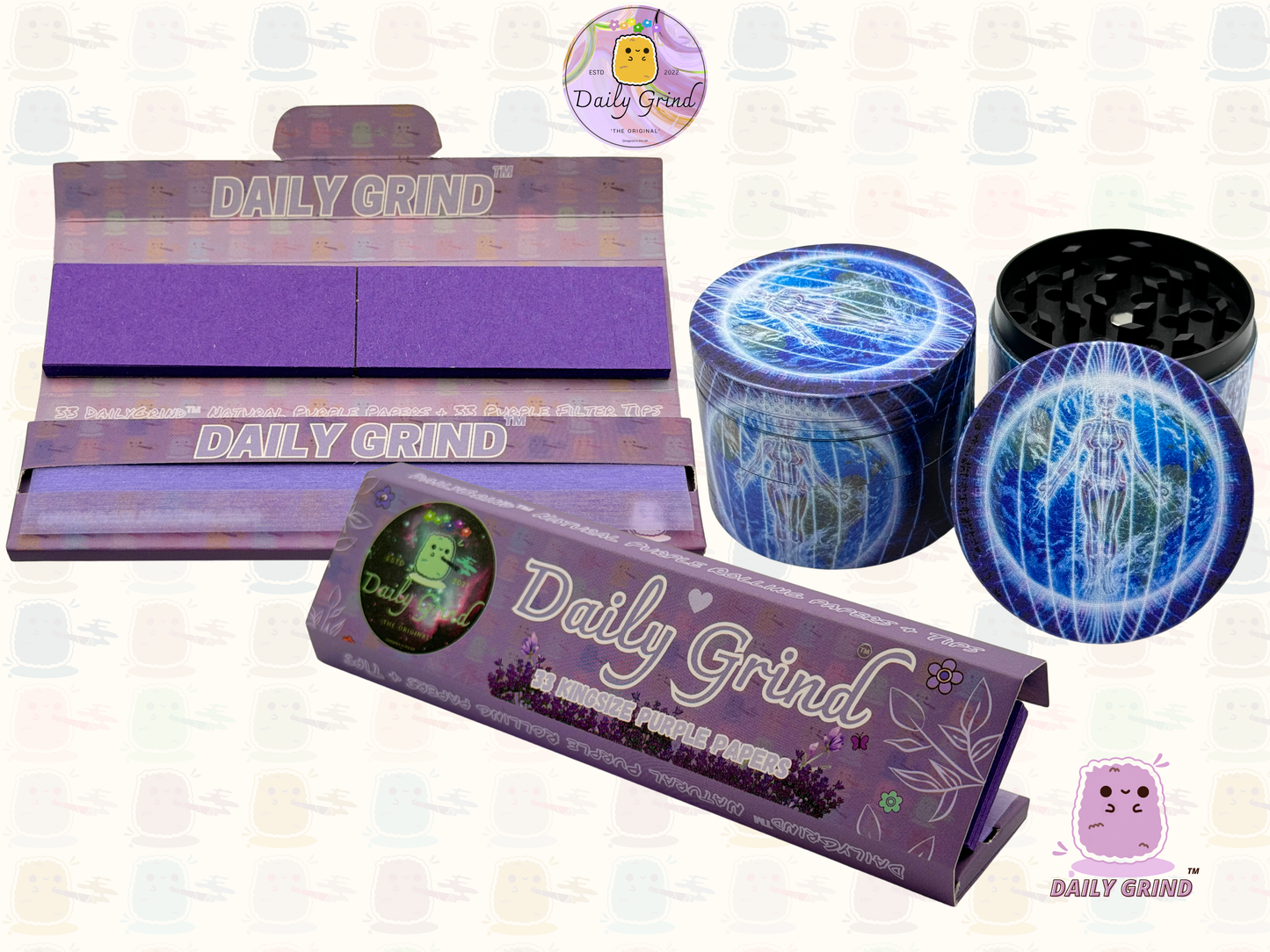 Motif Trippy coloré ondulé liquide Hallucination 50mm 4 pièces haute qualité personnalisé métal herbe broyeur cadeau 