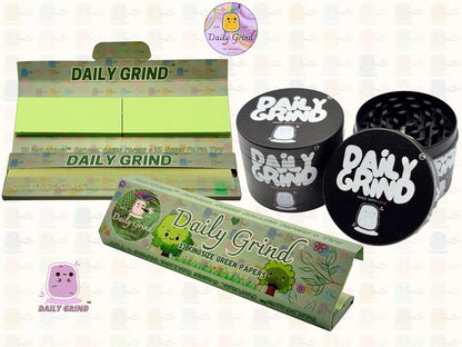 Black Made with Love Daily Grind - 50mm Premium 4-Piece Custom Metal Tobacco Herb Grinder Cute Gift