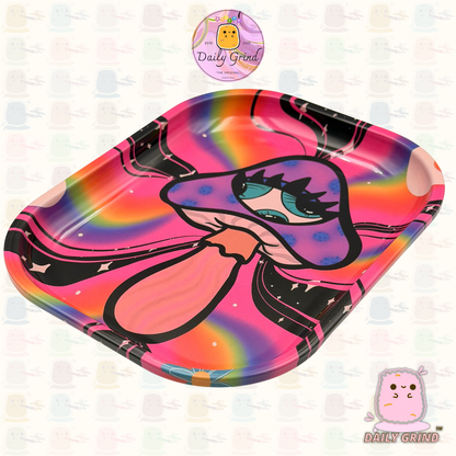 Diseño colorido de setas Tie Dye - Bandeja de metal de 14x18 cm para joyas, cristales, piezas, etc. Idea de regalo de baratijas
