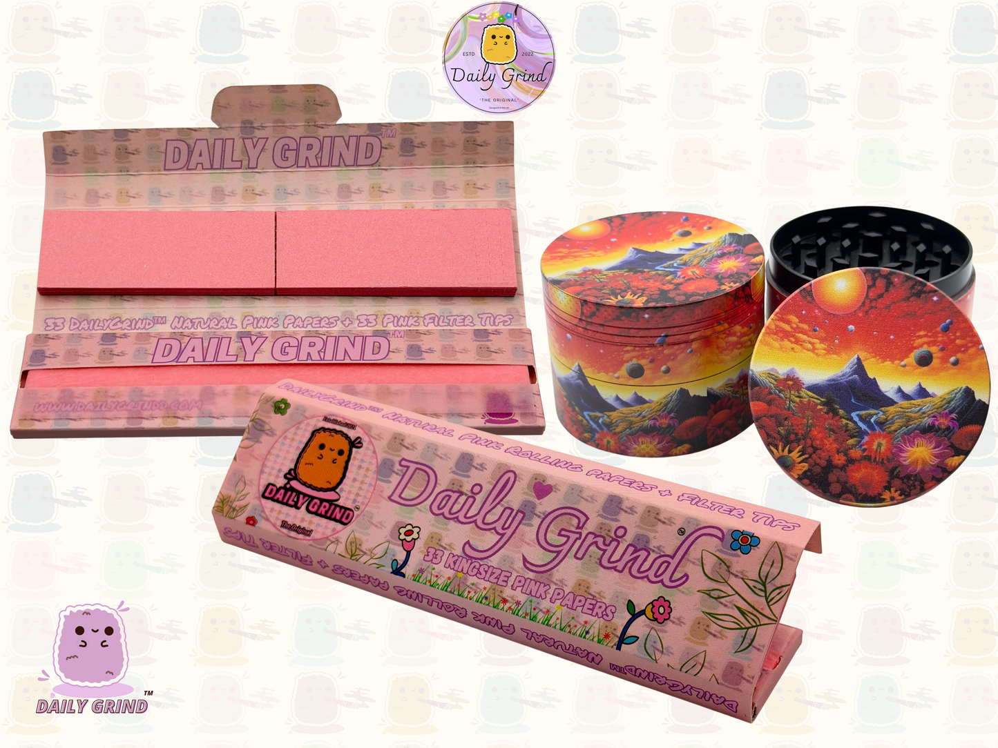 Motif Trippy coloré ondulé liquide Hallucination 50mm 4 pièces haute qualité personnalisé métal herbe broyeur cadeau 