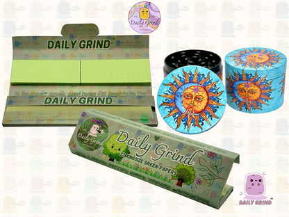 Sun & Moon Spiritual Blue - 50mm 4-Piece High Quality Custom Metal Tobacco Herb Grinder Gift Idea