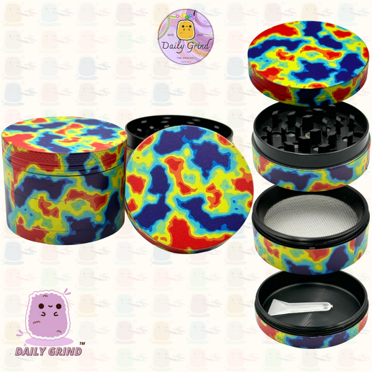 Thermal Imaging Vibrant Colourful - 50mm 4-Piece High Quality Custom Metal Tobacco Herb Grinder Gift Idea