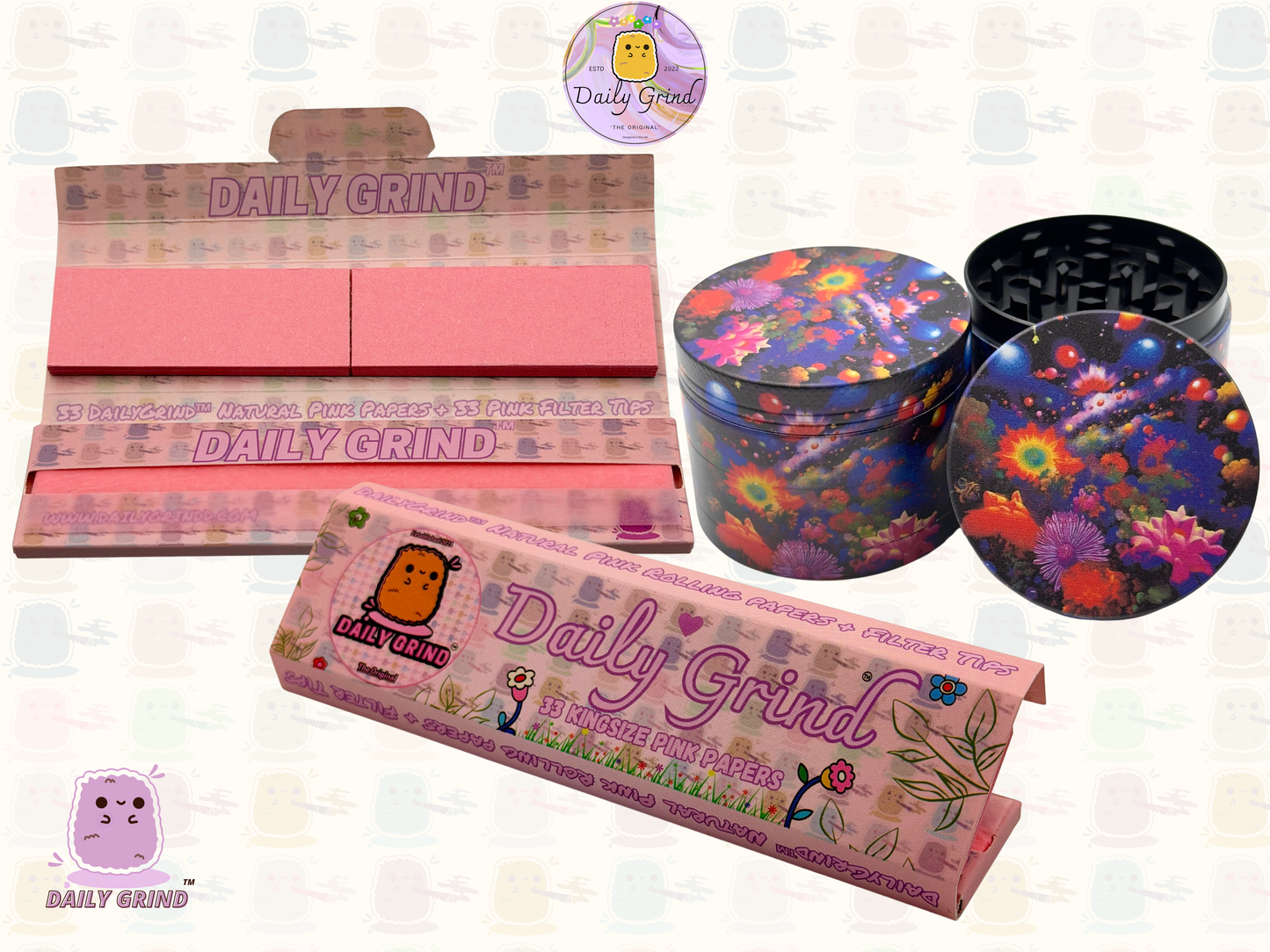 Fantasy Night Garden Flower Dream - 50mm 4-Piece High Quality Custom Metal Tobacco Herb Grinder Gift Idea