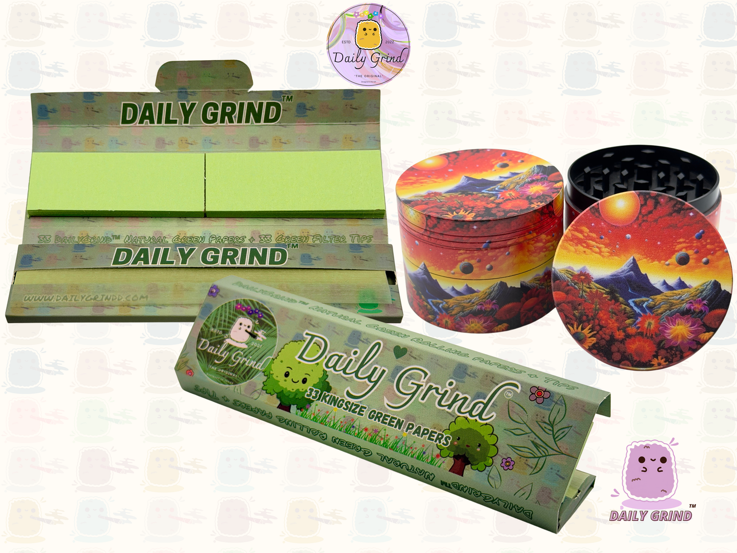 Motif Trippy coloré ondulé liquide Hallucination 50mm 4 pièces haute qualité personnalisé métal herbe broyeur cadeau 