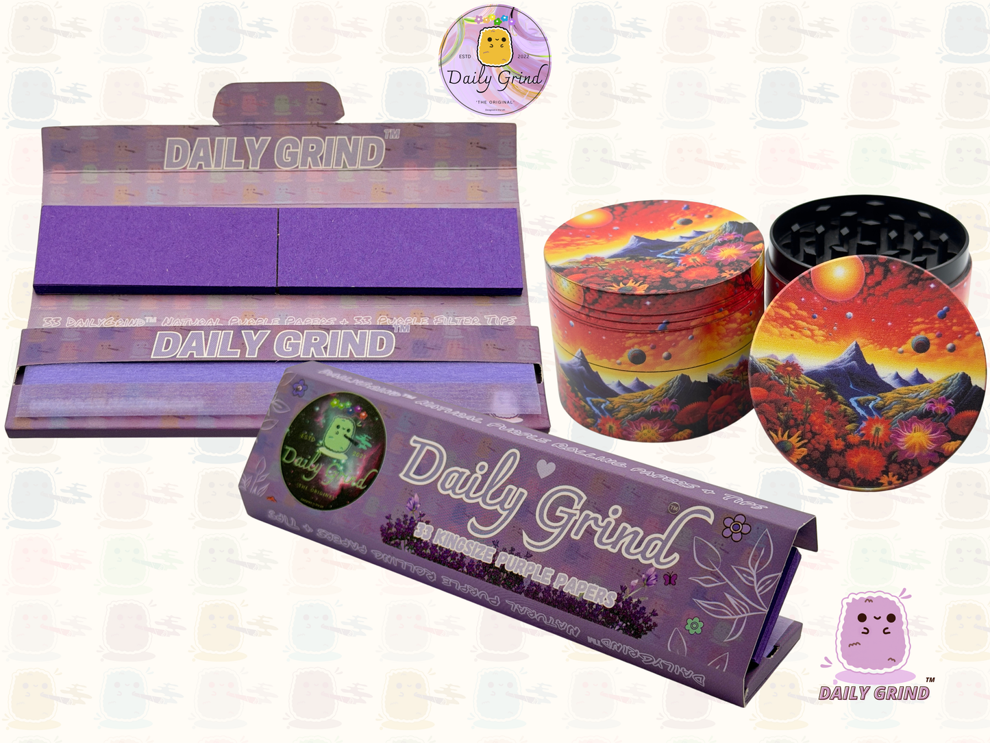 Motif Trippy coloré ondulé liquide Hallucination 50mm 4 pièces haute qualité personnalisé métal herbe broyeur cadeau 