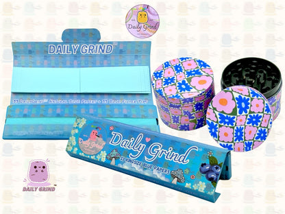 60's &amp; 70's Cute Flower Power Pink Purple Pattern - 50mm 4 Pièces Haute Qualité Custom Metal Herb Grinder Cadeau 