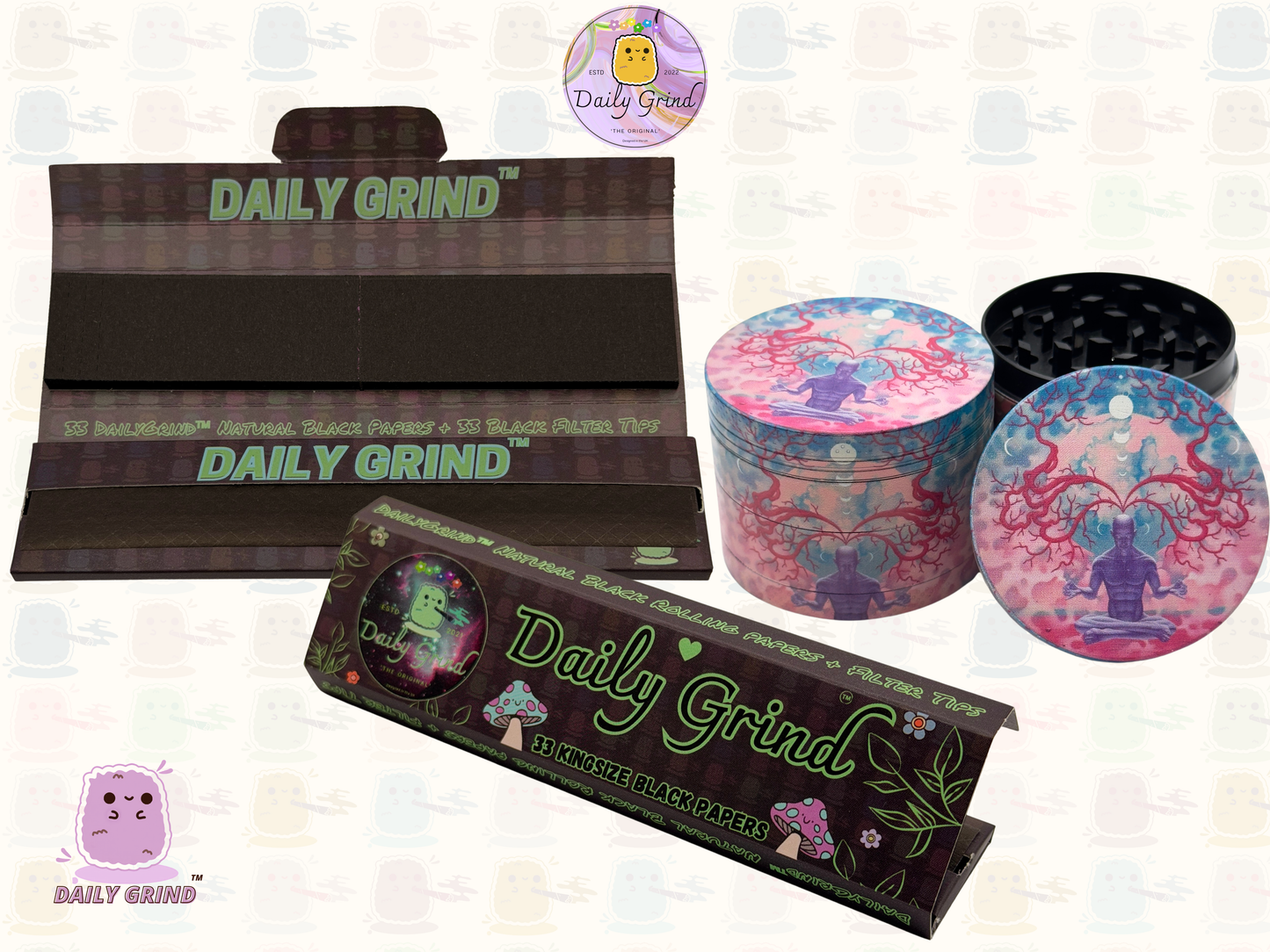 Motif Trippy coloré ondulé liquide Hallucination 50mm 4 pièces haute qualité personnalisé métal herbe broyeur cadeau 