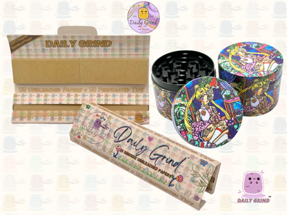 Cute Anime Baddie Parody - 50mm 4-Piece Premium Custom Metal Tobacco Herb Grinder Cute Gift Idea