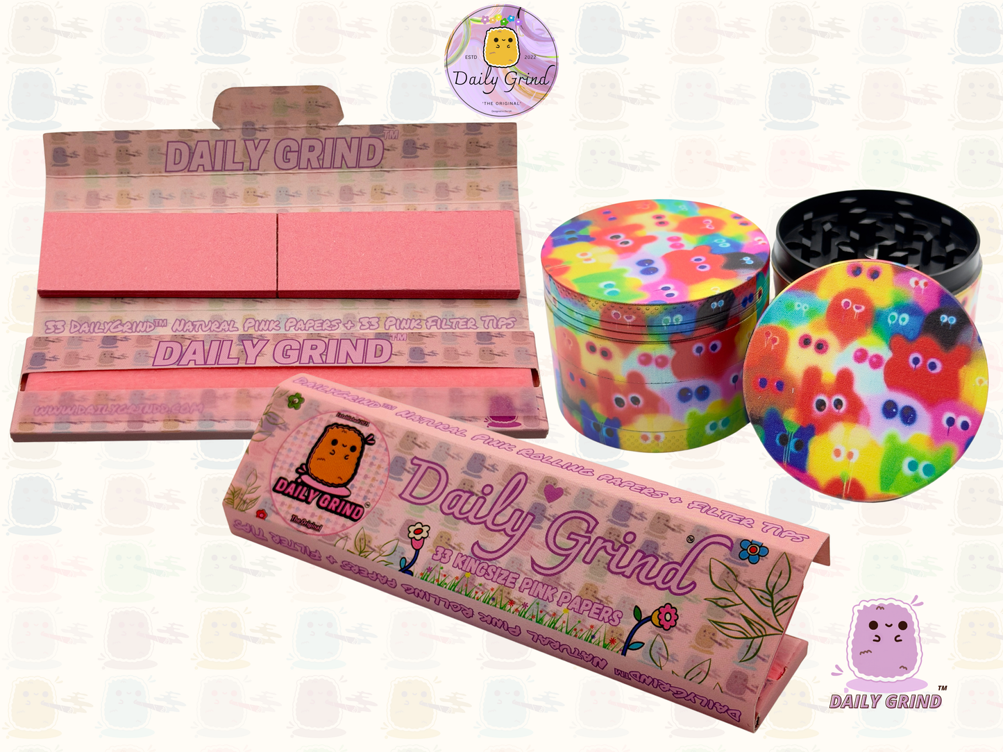 Motif Trippy coloré ondulé liquide Hallucination 50mm 4 pièces haute qualité personnalisé métal herbe broyeur cadeau 