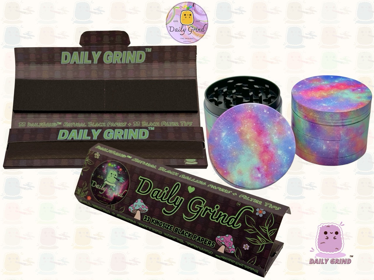 Voie lactée colorée galaxie mignonne 50mm 4 pièces cadeau de broyeur d'herbes en métal personnalisé de haute qualité 