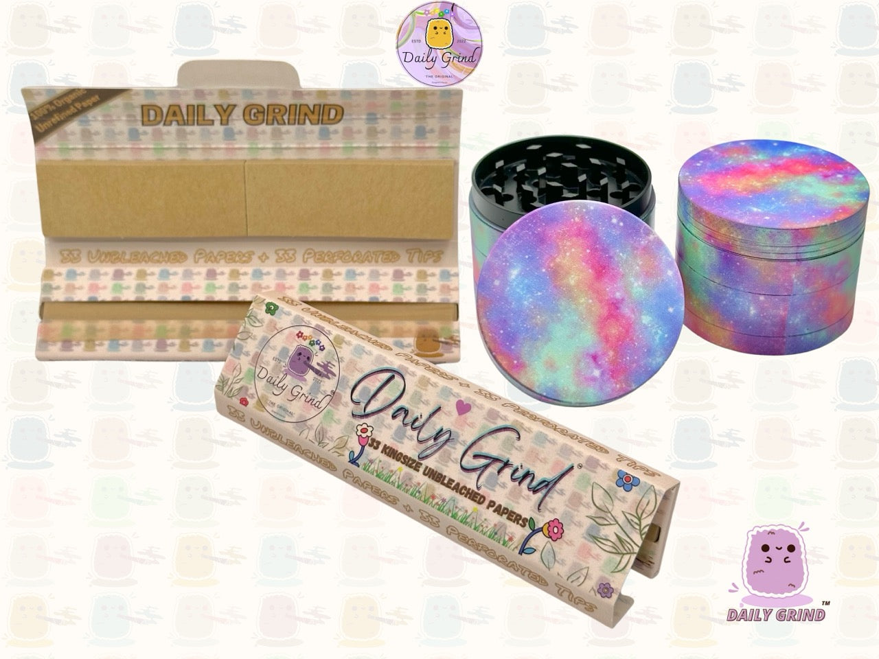Voie lactée colorée galaxie mignonne 50mm 4 pièces cadeau de broyeur d'herbes en métal personnalisé de haute qualité 