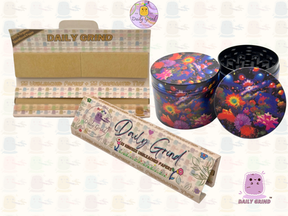 Fantasy Night Garden Flower Dream - 50mm 4-Piece High Quality Custom Metal Tobacco Herb Grinder Gift Idea