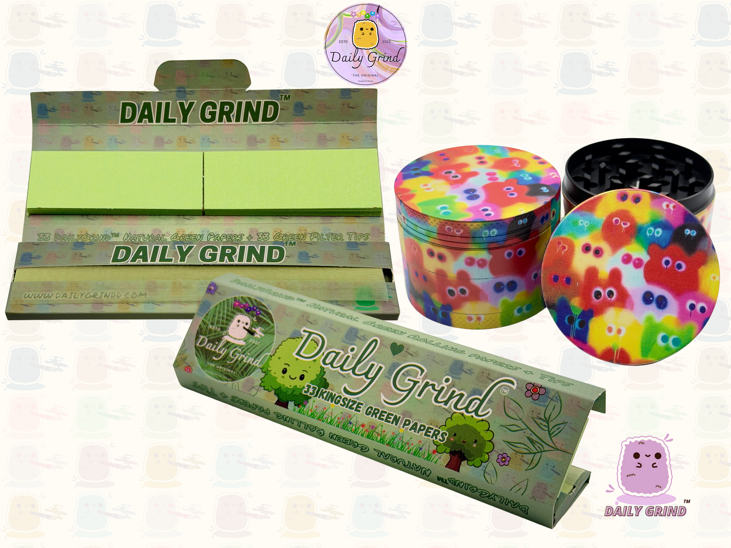 Motif Trippy coloré ondulé liquide Hallucination 50mm 4 pièces haute qualité personnalisé métal herbe broyeur cadeau 