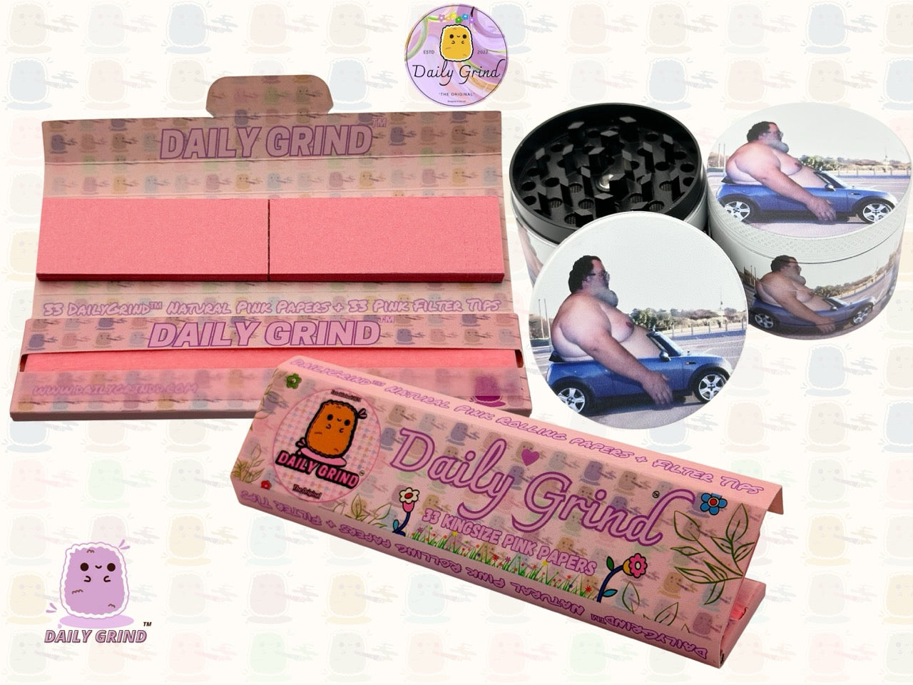 Papa Bod dans un Drop Top Mini 50mm 4 pièces de haute qualité personnalisé broyeur d'herbes en métal cadeau 