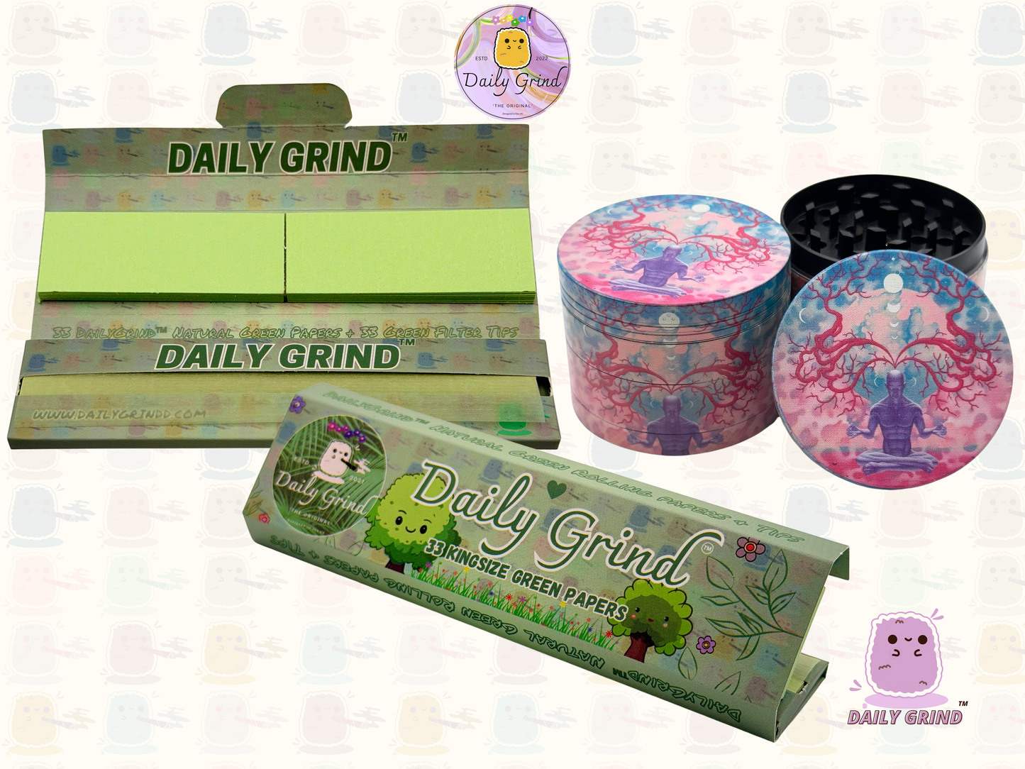 Motif Trippy coloré ondulé liquide Hallucination 50mm 4 pièces haute qualité personnalisé métal herbe broyeur cadeau 