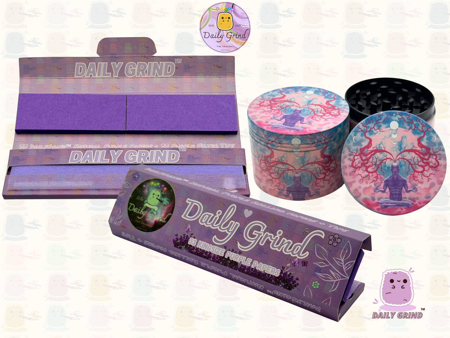 Motif Trippy coloré ondulé liquide Hallucination 50mm 4 pièces haute qualité personnalisé métal herbe broyeur cadeau 