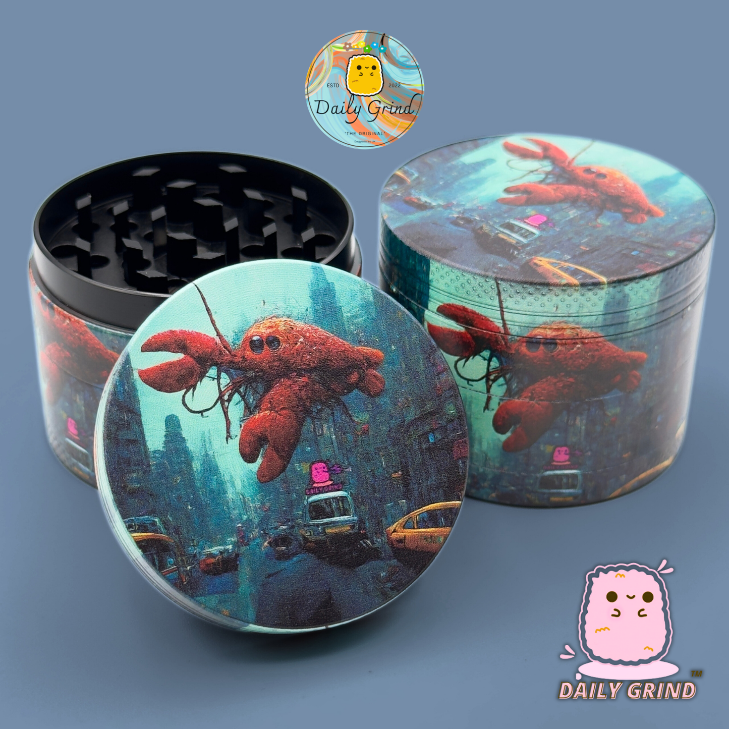 Motif Trippy coloré ondulé liquide Hallucination 50mm 4 pièces haute qualité personnalisé métal herbe broyeur cadeau 