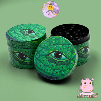 Motif Trippy coloré ondulé liquide Hallucination 50mm 4 pièces haute qualité personnalisé métal herbe broyeur cadeau 