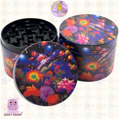 Fantasy Night Garden Flower Dream - 50mm 4-Piece High Quality Custom Metal Tobacco Herb Grinder Gift Idea