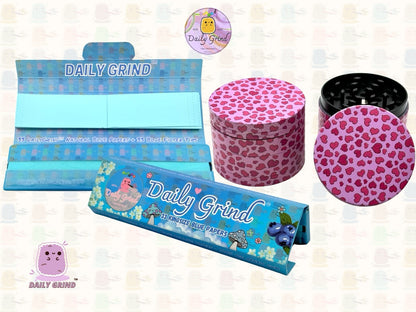 Pink Love Hearts Cute Girly - 50mm 4-Piece High Quality Metal Tobacco Herb Grinder Gift Idea