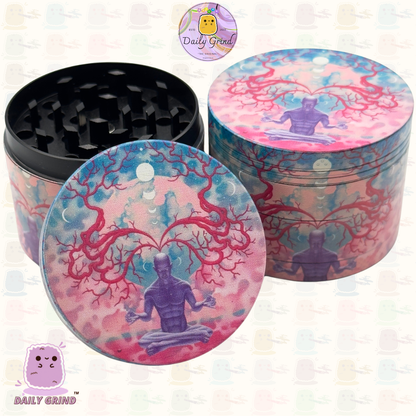 Motif Trippy coloré ondulé liquide Hallucination 50mm 4 pièces haute qualité personnalisé métal herbe broyeur cadeau 