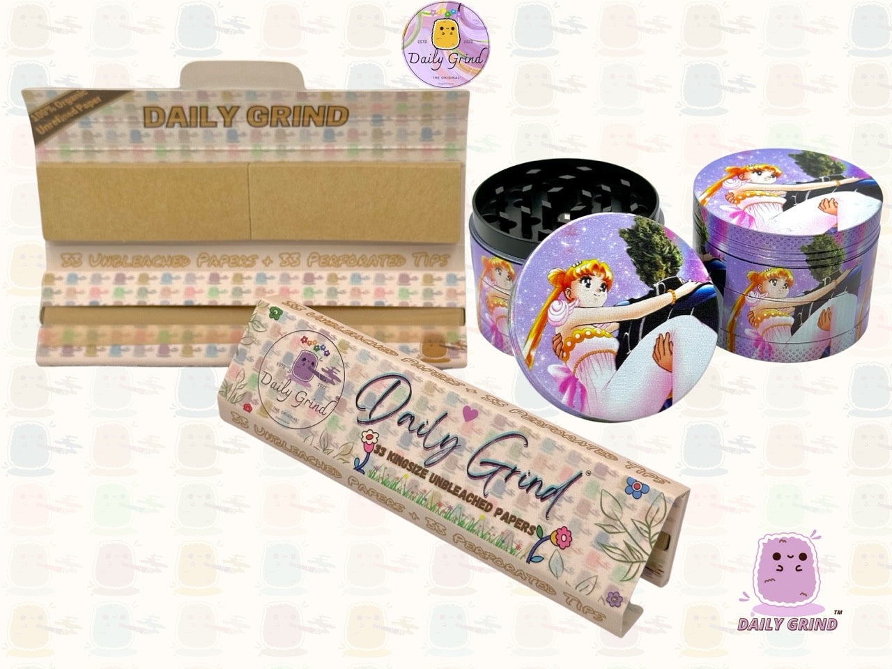 Anime drôle parodie dessin animé filles mignonnes - 50mm 4 pièces haute qualité personnalisé broyeur d'herbes en métal cadeau 