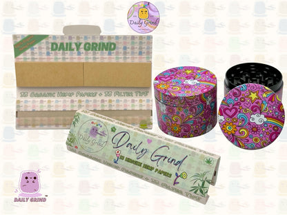 Belles filles roses coeurs mignons étoiles fleurs arc-en-ciel Design - 50mm 4 pièces de haute qualité personnalisé broyeur d'herbes en métal cadeau 