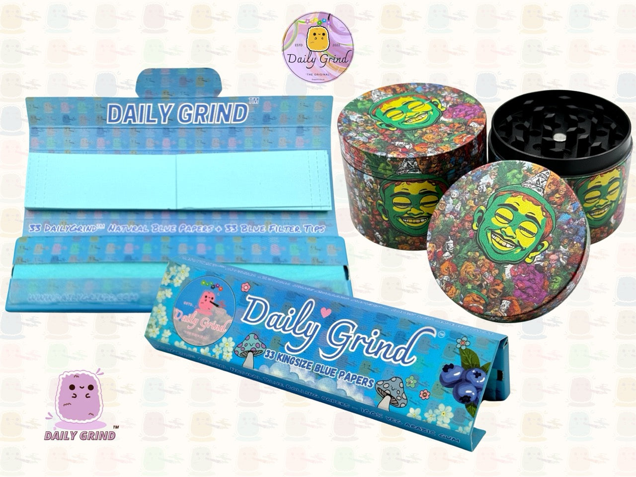 Motif Trippy coloré ondulé liquide Hallucination 50mm 4 pièces haute qualité personnalisé métal herbe broyeur cadeau 